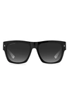 Dsquared2 55mm Square Sunglasses In Black White / Grey Shaded