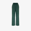 LES TIEN GREEN HEAVYWEIGHT PUDDLE COTTON TRACK PANTS,CF3023MW17914831