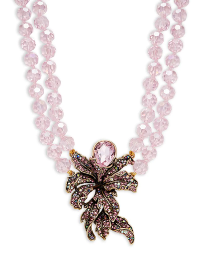Heidi Daus Women's Crystal, Rhinestone & Glass Orchid Pendant Necklace