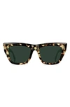 Raen Marza 53mm Square Sunglasses In Toyko Champagne / Green