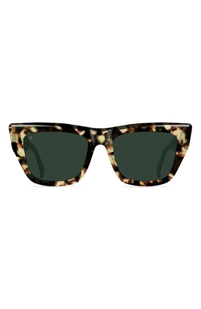 Raen Marza 53mm Square Sunglasses In Toyko Champagne / Green
