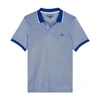 Vilebrequin Cotton Pique Changeant Tipped Regular Fit Polo Shirt In Blanc