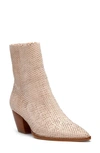 Matisse Caty Western Pointed Toe Bootie In Blush Snake Print Leather