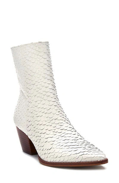 Matisse Caty Western Pointed Toe Bootie In White/natural Leather