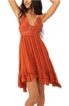 Free People Intimately Fp Adella Frilled Chemise In Ochre