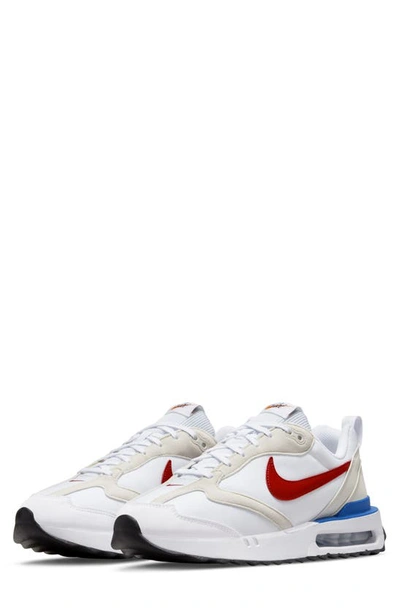 Nike Air Max Dawn Mens Faux Leather Athletic Casual And Fashion Sneakers In White/photo Blue/black/red