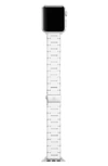 Michele Apple Watch Stainless And Silicone-wrapped Interchangeable Bracelet, 38-49mm In White/silver