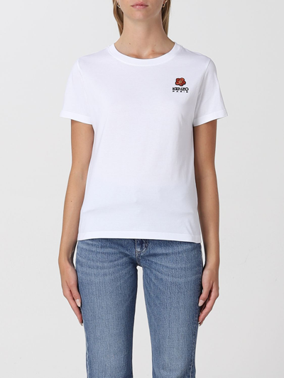 Kenzo 'boke Flower' Classic Embroidered T-shirt In White