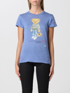 Polo Ralph Lauren Polo Bear T-shirt In Linen Jersey In Blue