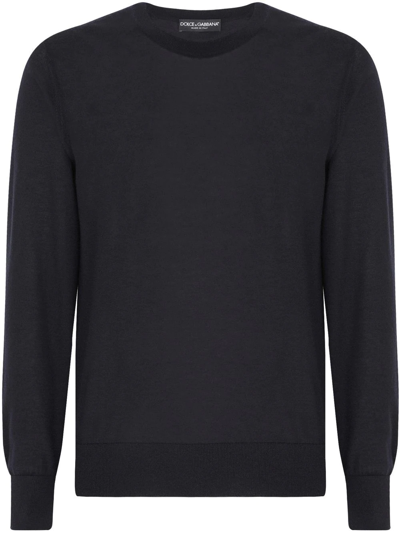 Dolce & Gabbana Long-sleeved Cashmere Jumper In Blau