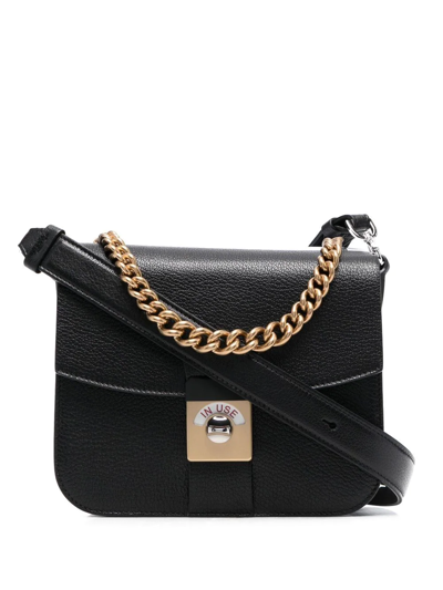 Maison Margiela Colour-block Leather Shoulder Bag In Black