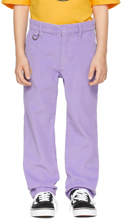 Drew House Ssense Exclusive Kids Purple Painted Mascot Trousers In Lavender