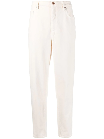 Brunello Cucinelli Straight-leg Cut Trousers In Bianco