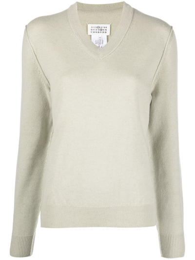 Maison Margiela Slim-fit Cashmere Jumper In Green