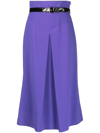 Moschino Ladies Purple High Waist Belted Skirt In Violett