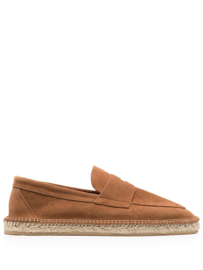 Scarosso Diego Suede Espadrilles In Tobacco - Suede Leather