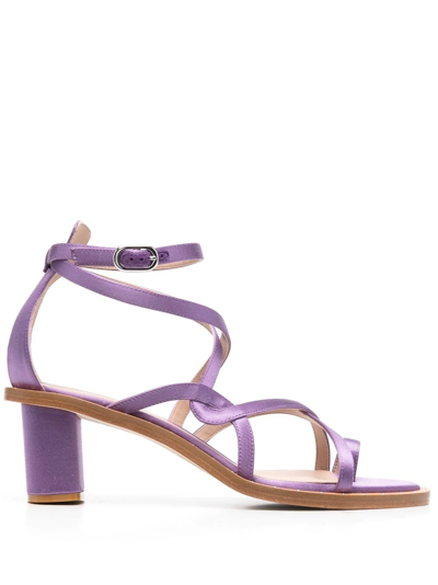 Scarosso Patty Scrappy Silk Sandals In Violet - Silk