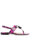 Scarosso Emma Snakeskin-effect Sandals In Pink