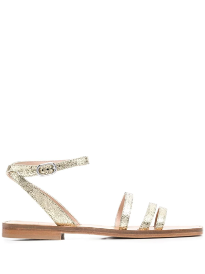 Scarosso Sarah Leather Sandals In Gold_calf