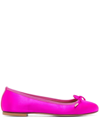Scarosso Carla Bow-detail Ballerina Shoes In Pink