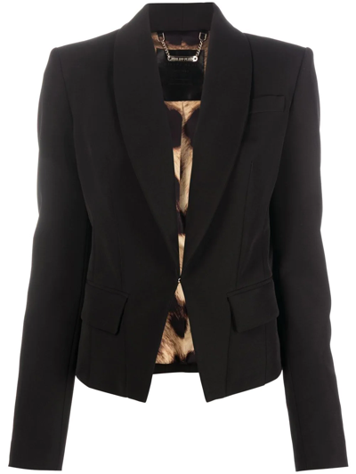 Philipp Plein Shawl Lapel Blazer In Black