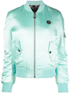 Philipp Plein Oversized Bomber Jacket In Blue