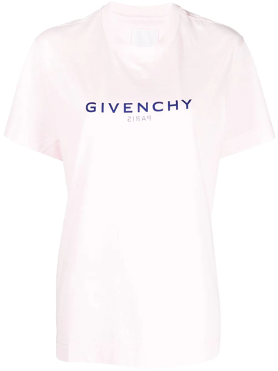 Givenchy Logo Reverse Classic Fit T-shirt In Light Pink
