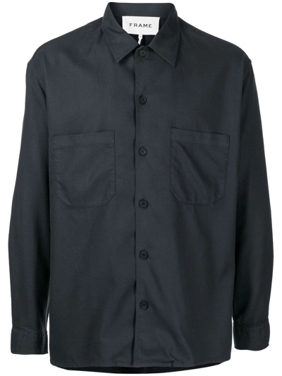 Frame Double-pocket Shirt In Grey