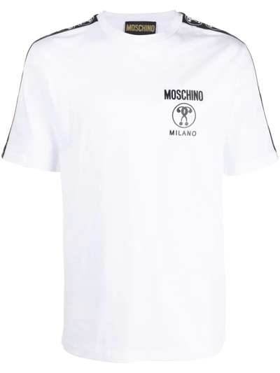 Moschino Logo-tape Short-sleeve T-shirt In White