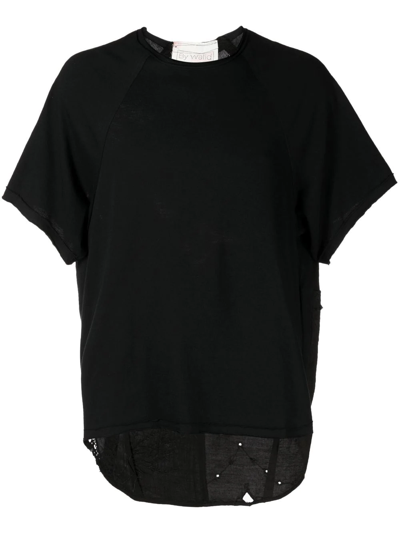 By Walid Embroidered Panelled T-shirt In Schwarz