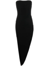 Norma Kamali Strapless Ruched Stretch-jersey Midi Dress In Schwarz
