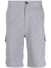 Brunello Cucinelli Side Cargo-pocket Bermuda Shorts In Grau