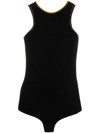 Victoria Beckham Cotton Jersey Bodysuit W/ Back Cutout In Black