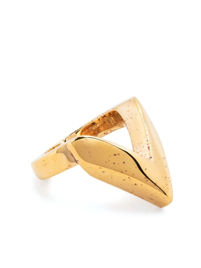 Bottega Veneta V Signet Ring In Gold