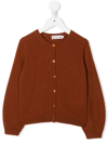 Bonpoint Button-fastening Cardigan In Orange