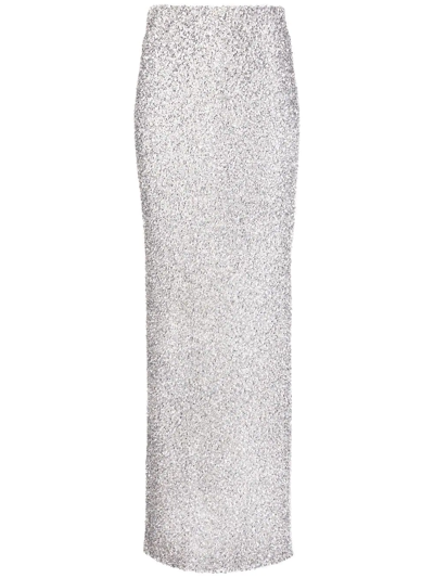 Coperni Crystal-embellished Maxi Skirt In Silber