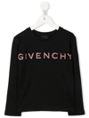 GIVENCHY PATCHWORK-LOGO LONG-SLEEVE T-SHIRT