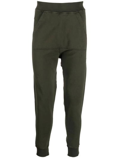 Dsquared2 Tapered Cotton Track Trousers In Military