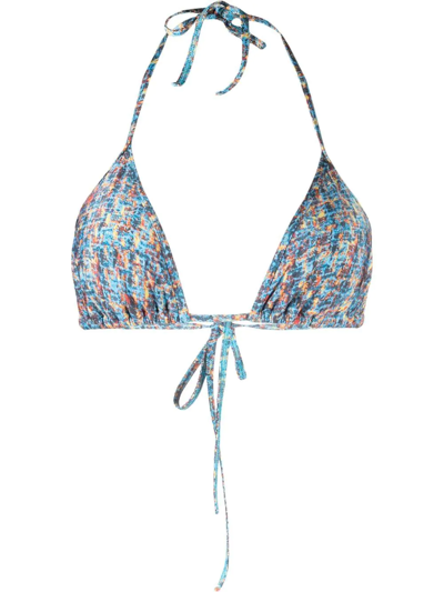 Sian Swimwear Triangle-cup Bikini Top In Blau
