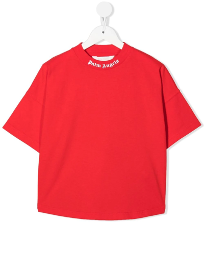 Palm Angels Logo-print T-shirt In Red