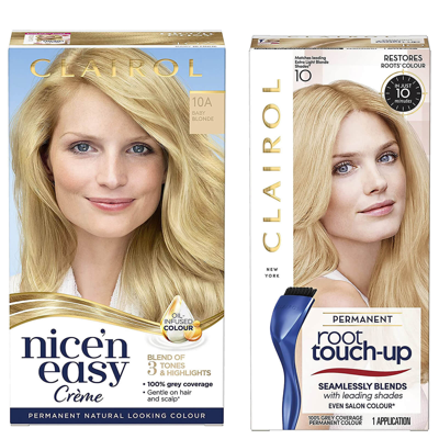 Clairol Nice' N Easy Permanent Hair Dye And Root Touch Up Duo (various Shades) - 10a Baby Blonde/10 Extra Li In 10a Baby Blonde/10 Extra Light Blonde