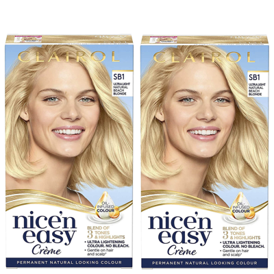 Clairol Nice' N Easy Crème Natural Looking Oil Infused Permanent Hair Dye Duo (various Shades) - 9b Light Be In 9b Light Beige Blonde