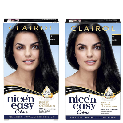 Clairol Nice' N Easy Crème Natural Looking Oil Infused Permanent Hair Dye Duo (various Shades) - 2 Black