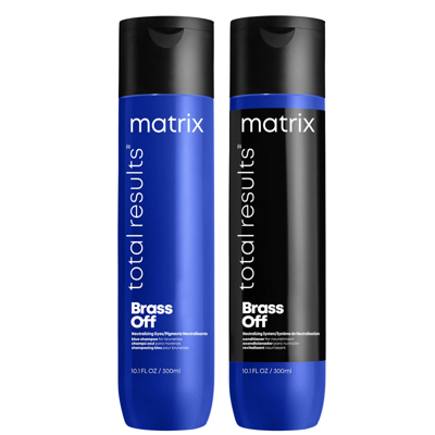 Matrix Brass Off Colour Correcting Blue Anti-brass Shampoo And Conditioner Duo Set For Lightened Brunettes 