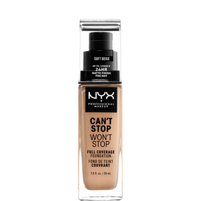 Nyx Professional Makeup Can't Stop Won't Stop 24 Hour Foundation (various Shades) - Soft Beige