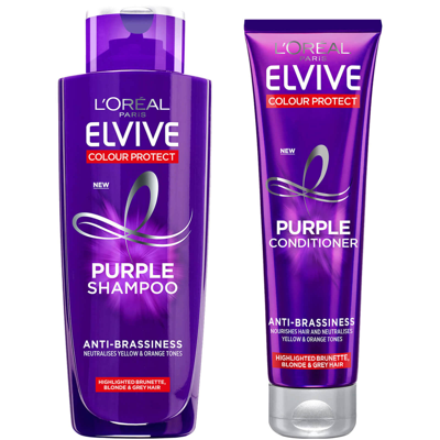 L'oréal Paris Elvive Colour Protect Anti-brassiness Purple Shampoo And Conditioner Set - Exclusive