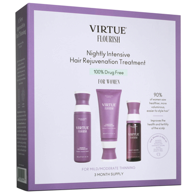 Virtue Flourish Nightly Intensive Hair Rejuvenation Treatment Hair Kit 3 Piece In Colorless