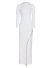CHRISTIAN COWAN WOMEN'S CRYSTAL-EMBROIDERED ZIP GOWN