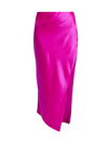 The Sei Bias Asymmetric Silk Satin Skirt In Pink