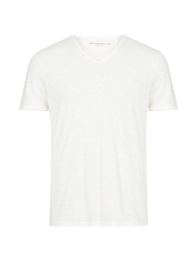 John Varvatos Star Usa Slim Fit Slubbed V-neck T-shirt In White